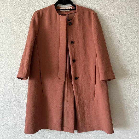 Marni Women's Longline Coat IT 36 US 0 Brown Brick Color oversized - Picture 1 of 12
